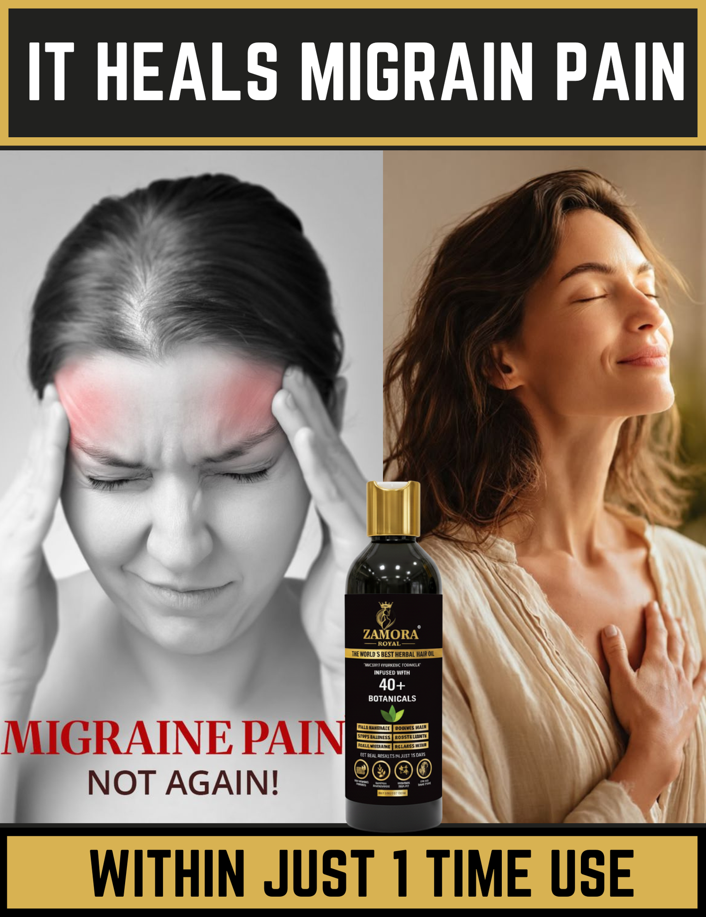 Zamora Royal Best Organic Hair Oil With Neem Wood Comb