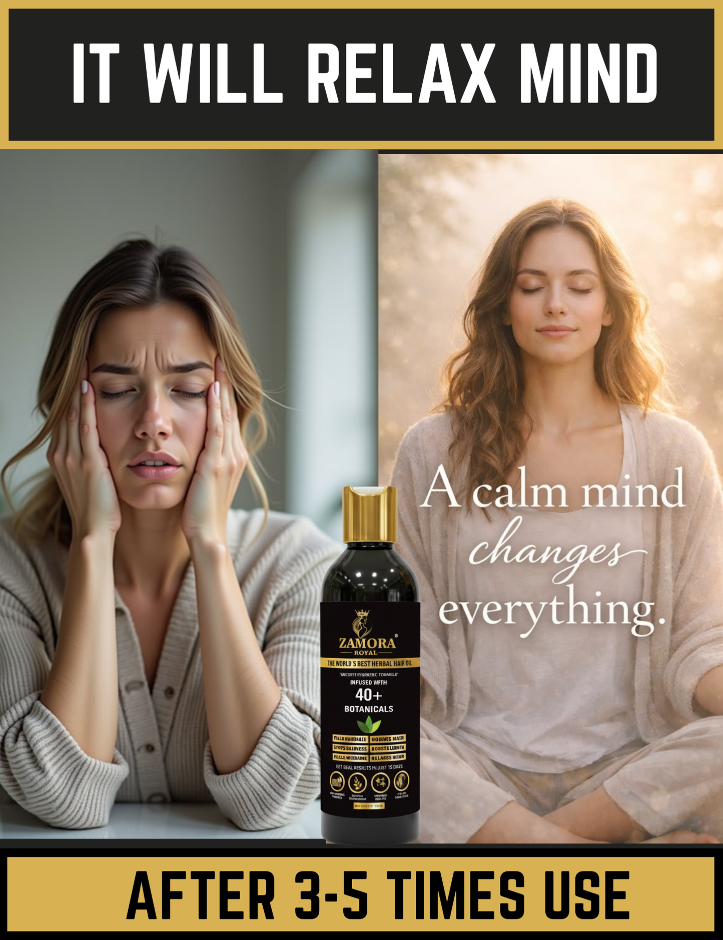 Zamora Royal Best Organic Hair Oil With Neem Wood Comb