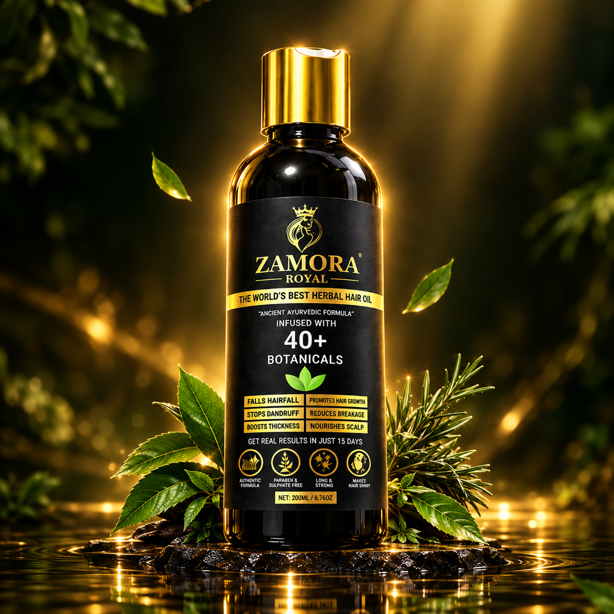 ZAMORA ROYAL Herbal Hair Oil – 40+ Botanical Formula (120ml)